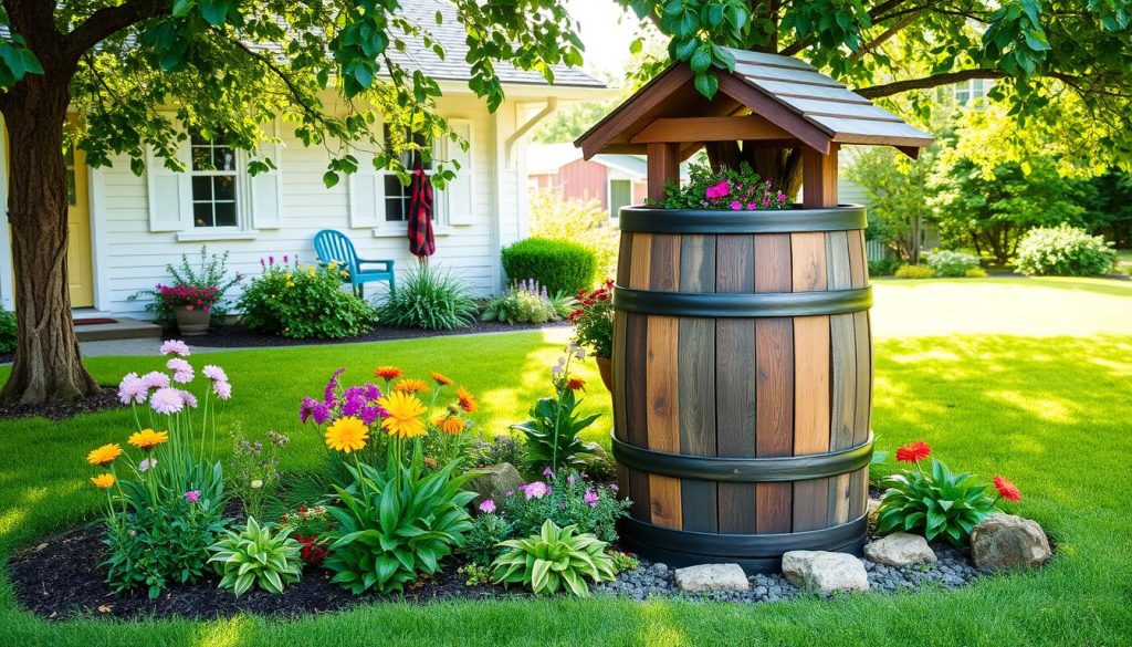 DIY rain barrel for enhancing curb appeal